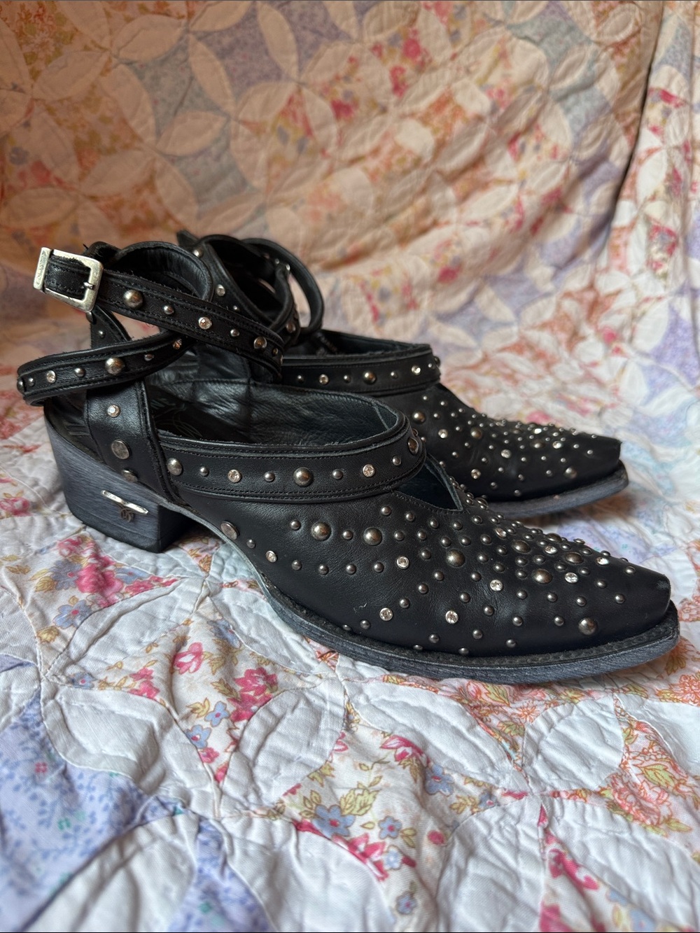 Lane Boots - Sparks Fly - studded rhinestone mules - size 8.5